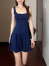 Elegant Summer Dress for Women - Chic Sleeveless Solid Color Mini Dress